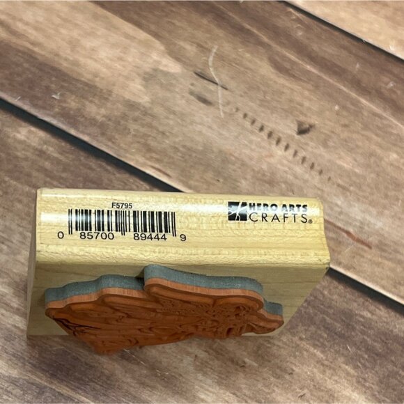 2013 HERO ARTS F5795 ANGEL WITH HORN WOOD MOUNTED RUBBER STAMP HOLIDAY - Picture 3 of 4